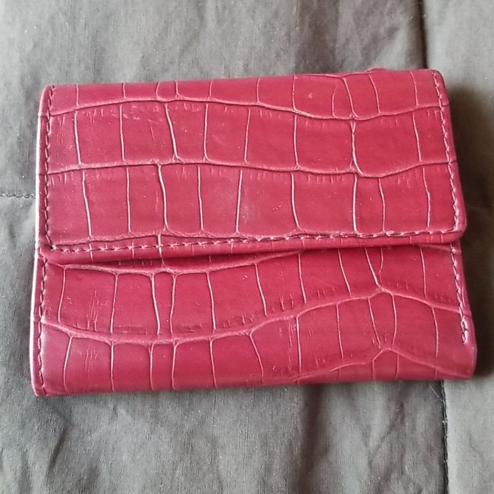 Red Faux Croc Wallet